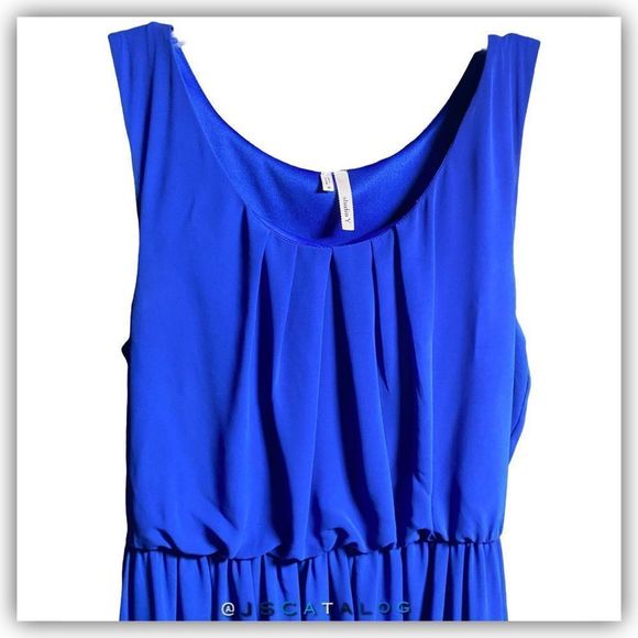 Studio Y. Royal Blue Chiffon High Low Summer Dress - NWOT - Size M - Picture 4 of 5